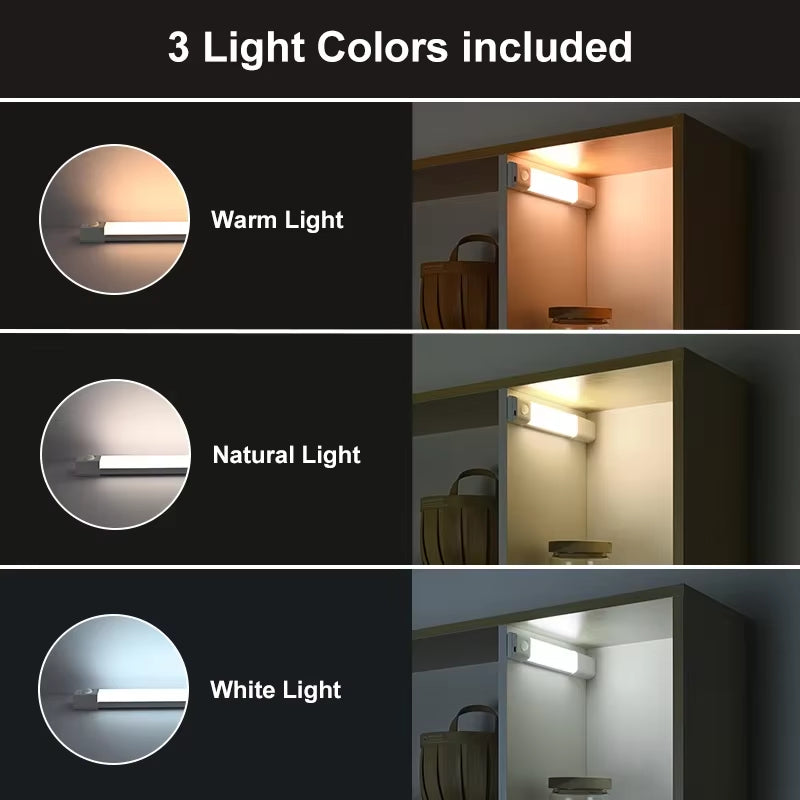 LED Closet Lights Motion Sensor Lamp Wireless Rechargeable Cabinet Night Light for Kitchen Bedroom Wardrobe Sensor Night Lamp