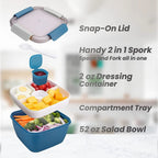 1100Ml/1500Ml Portable Lunch Box Container 2 Layer Grid Salad Bowl Bento Boxes Salad Bowls Lunch Box Lunch Container for Food - CheffyCorner
