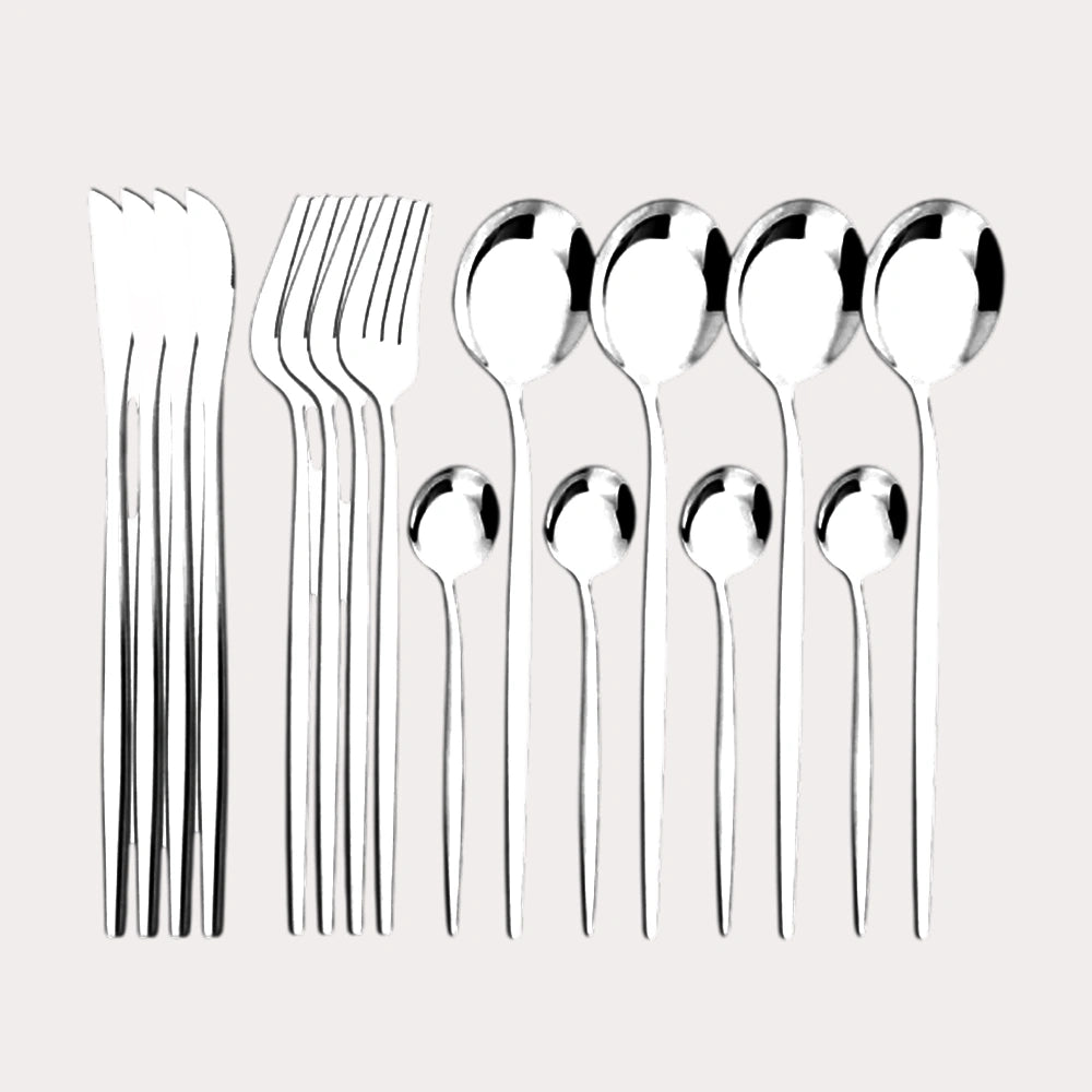 16Pcs Dinnerware Set Stainless Steel