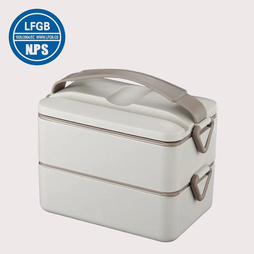 Stainless Steel 2 Layers Bento Box with Silicone Seal Belt