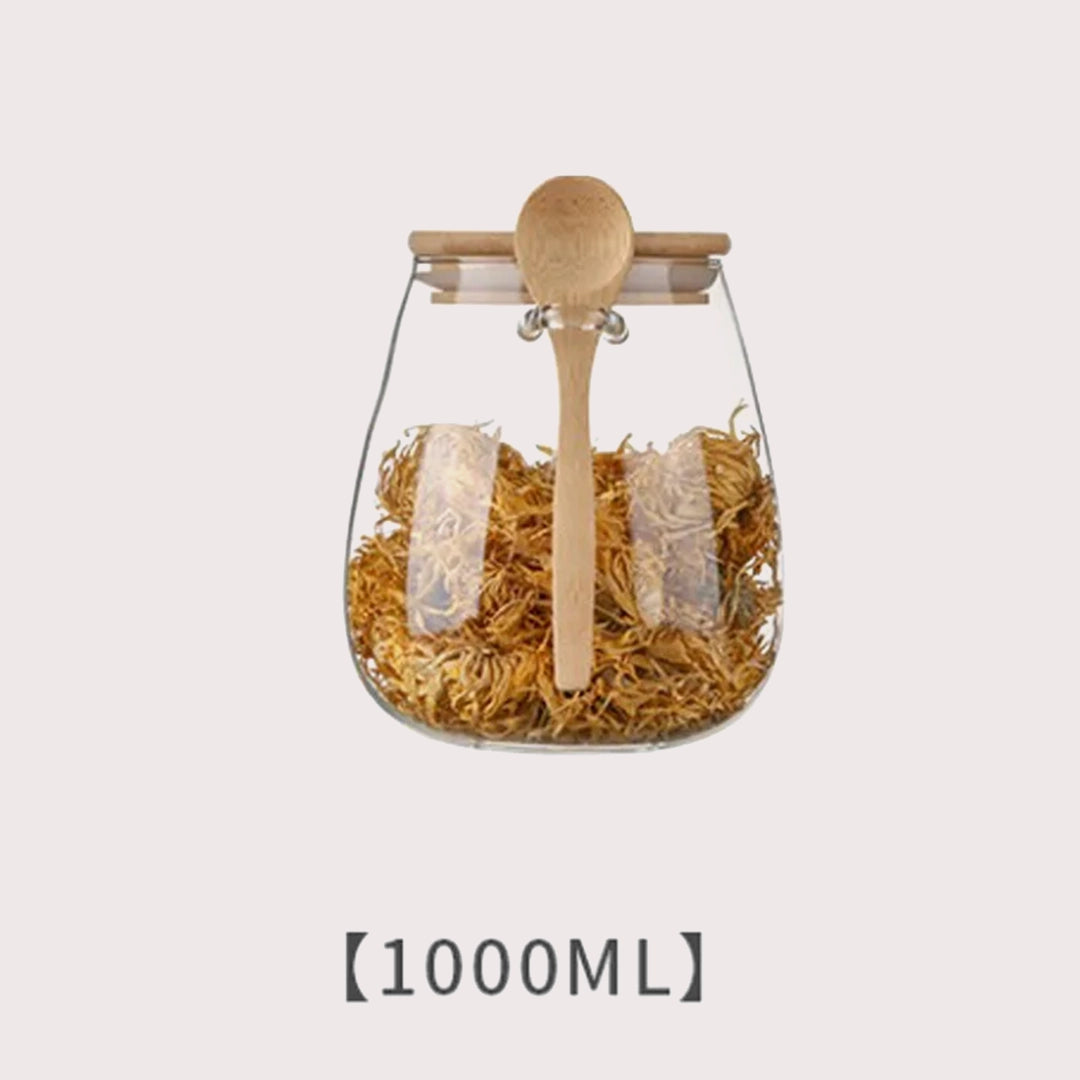 Food Storage Pots Glass Jar with Lid | Sealed Container Sugar and Tea Cans