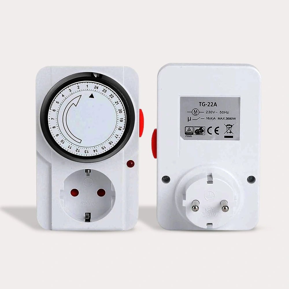 24 - Hour Mechanical Timer Switch Plug for Kitchen & Home – CheffyCorner - CheffyCorner