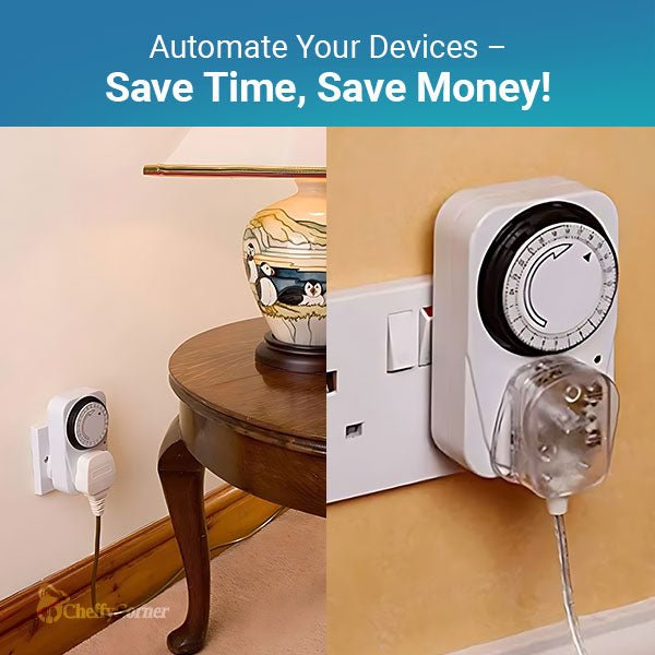 24 - Hour Mechanical Timer Switch Plug for Kitchen & Home – CheffyCorner - CheffyCorner