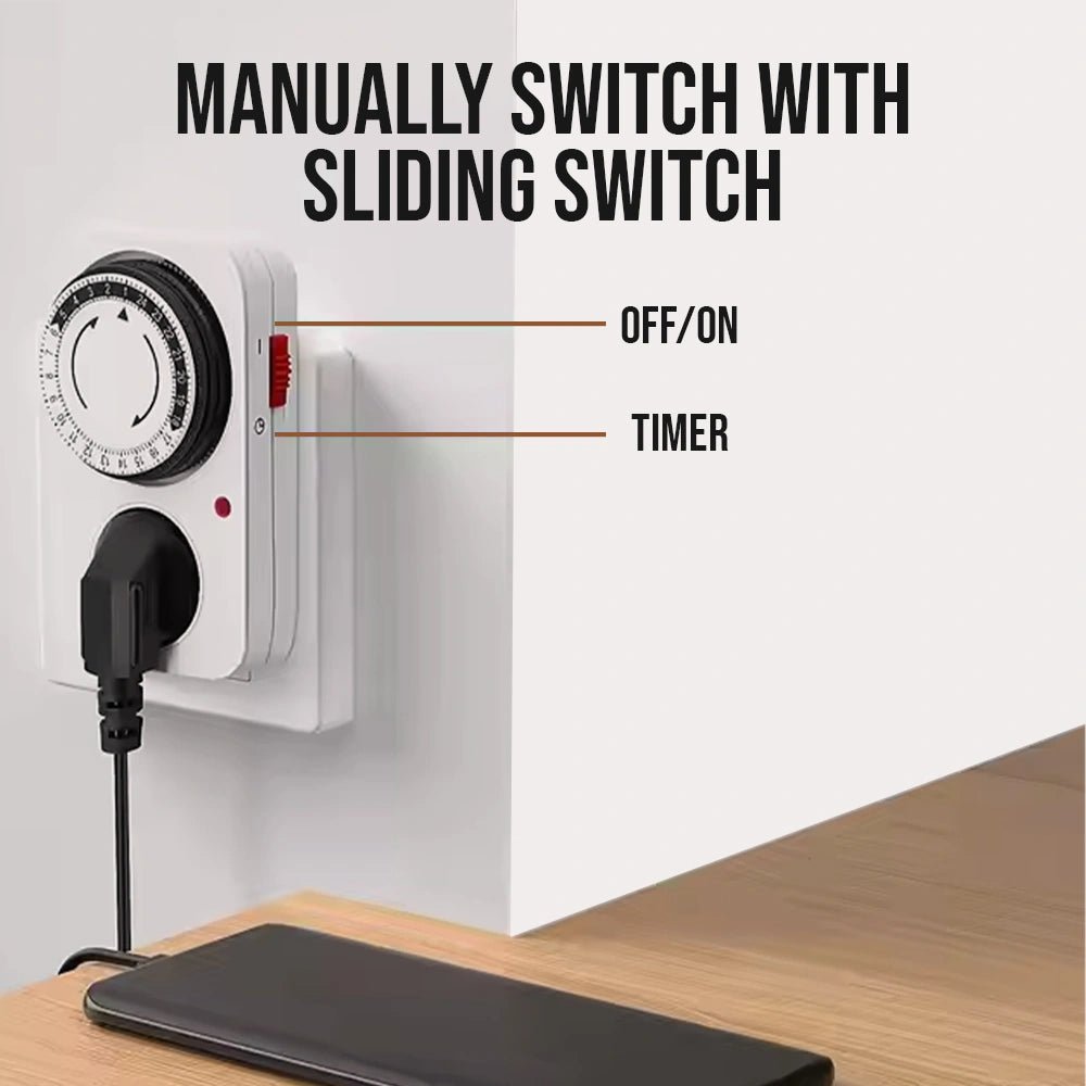 24 - Hour Mechanical Timer Switch Plug for Kitchen & Home – CheffyCorner - CheffyCorner
