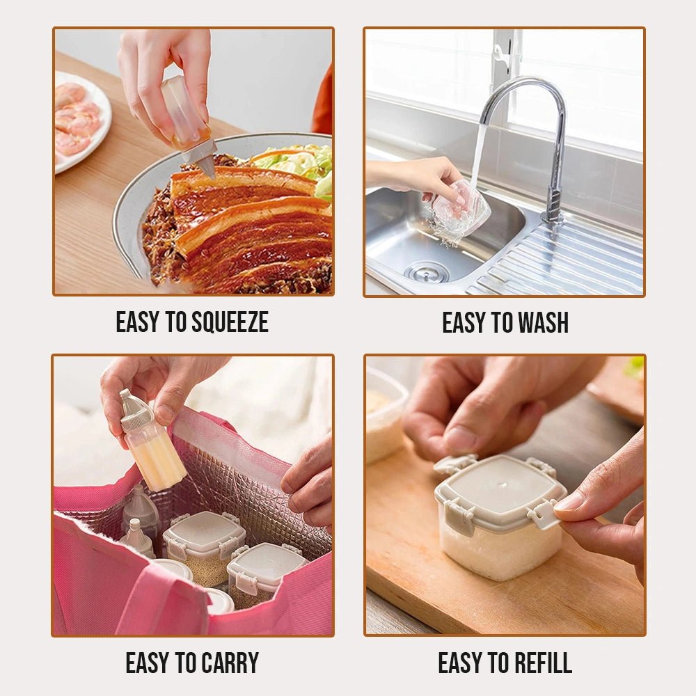 3 Pcs Mini Squeeze Bottle | Salad Dressing Containers | Barbecue Kitchen Tool - CheffyCorner