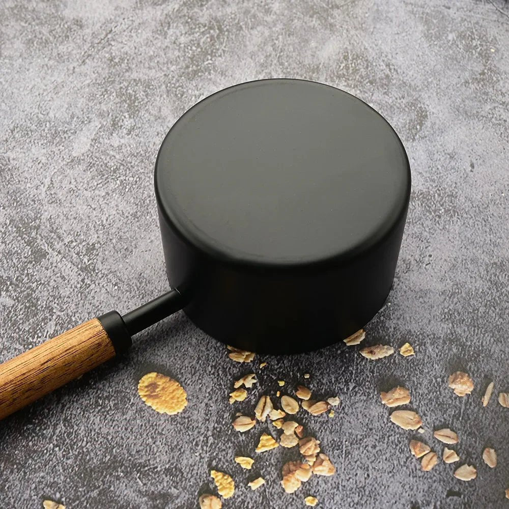4/8Pcs Black Wooden Handle Stainless Steel Measuring Cups Spoons Baking Tools Coffee Bartending Scale Kitchen Accessories Set - CheffyCorner
