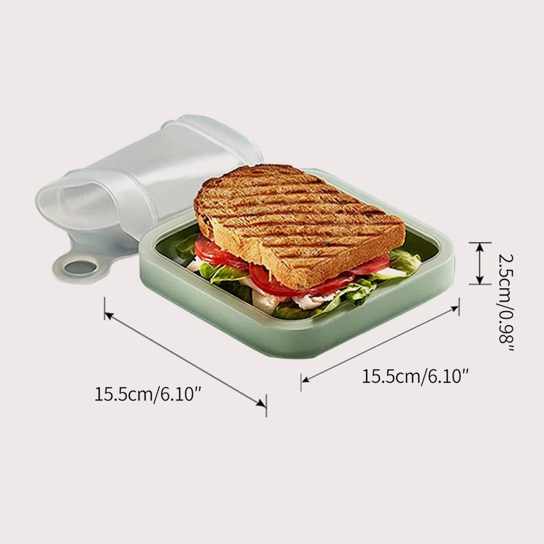 Portable Silicone Sandwich Toast Bento Box | Food Container Snack Box Student