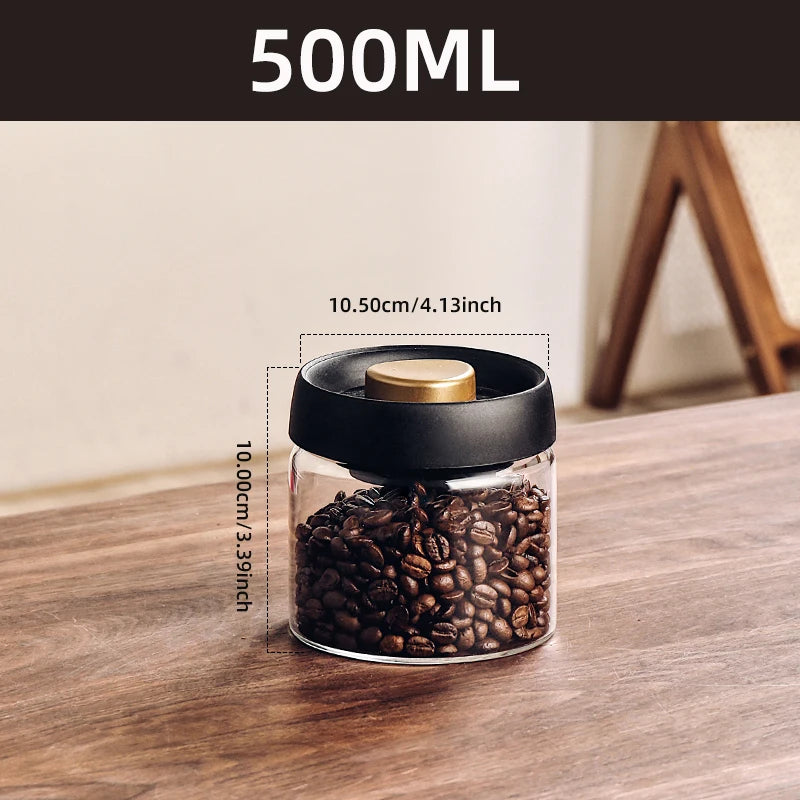 Vacuum Sealed Jar Coffee Bean Storage Bottle Kitchen Food Grain Tea Glass Jar Fresh Storage Jar Kitchen Accessories