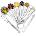 6/7/9Pcs Multipurpose Food - Grade Stainless Steel Measuring Spoon Coffee Powder Spice Measure Scoop Kitchen Baking Tools - CheffyCorner