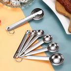 6/7/9Pcs Multipurpose Food - Grade Stainless Steel Measuring Spoon Coffee Powder Spice Measure Scoop Kitchen Baking Tools - CheffyCorner