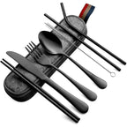 8PCS Portable Tableware Single Box Suitable for Outdoor Picnic Travel Students Chopsticks Fork Spoon Knife Easy to Take - CheffyCorner