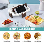 220V 1.8L Portable Electric Lunch Box Food Warmer 80W High Power Fast Heating Lunch Box for Travel Car Work Home&Office