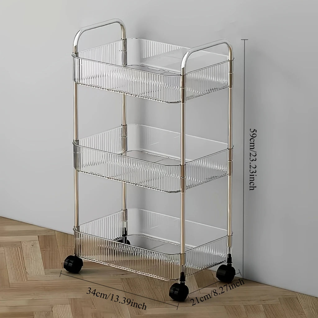 Compact Stackable Storage Rack - Mobile, Space - Saving for Kitchenware & Bedroom Clutter，Storage Function Vehicle
