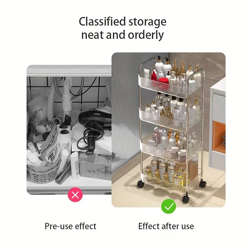 Compact Stackable Storage Rack - Mobile, Space - Saving for Kitchenware & Bedroom Clutter，Storage Function Vehicle