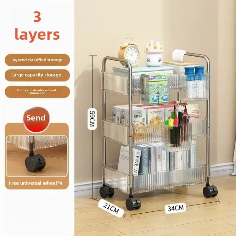 Compact Stackable Storage Rack - Mobile, Space - Saving for Kitchenware & Bedroom Clutter，Storage Function Vehicle