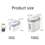 5KG/10KG Rice Dispenser Kitchen Organizer and Storage Container Home Box Cereal Jar Botes Cocina Almacenaje Alimentos
