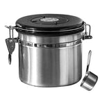 Coffee Beans Vacuum Sealed Jug,Stainless Steel Food Airtight Container for Kitchenware,Portable Grain Storage Can for Kitchen