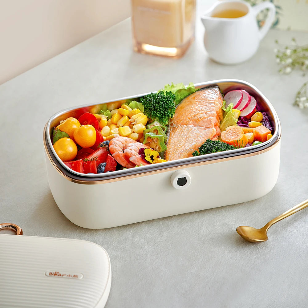 900Ml Electric Lunch Box Mini Rice Cooker Water Free Heating Bento Box Constant Temperature Heating Food Warmer Container 220V