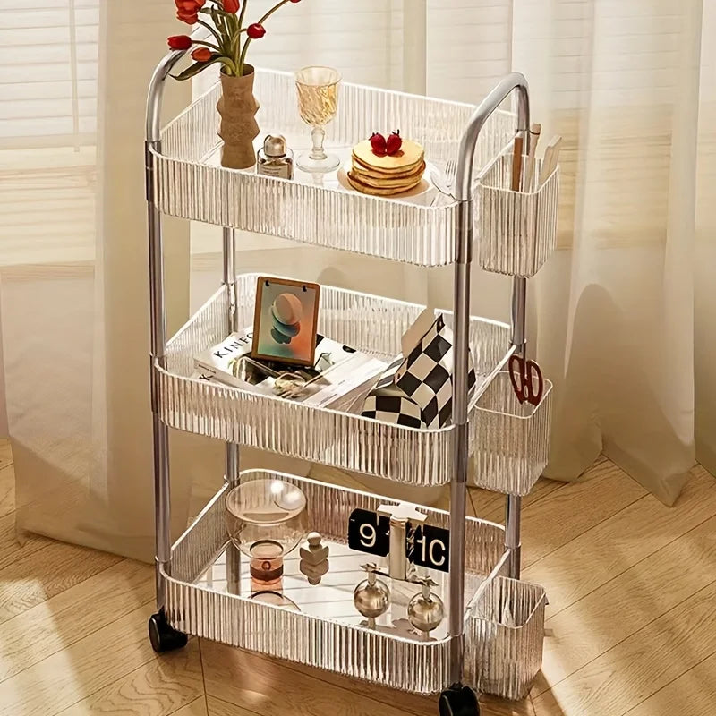 Compact Stackable Storage Rack - Mobile, Space - Saving for Kitchenware & Bedroom Clutter，Storage Function Vehicle