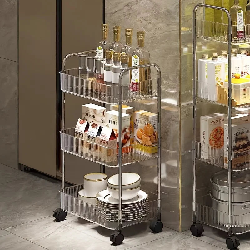 Compact Stackable Storage Rack - Mobile, Space - Saving for Kitchenware & Bedroom Clutter，Storage Function Vehicle