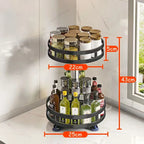 360°Rotation Spice Rack Organizer Jar Cans Non-Skid Storage Tray for Seasonings Kitchen Storage Rack Kitchen Accessories