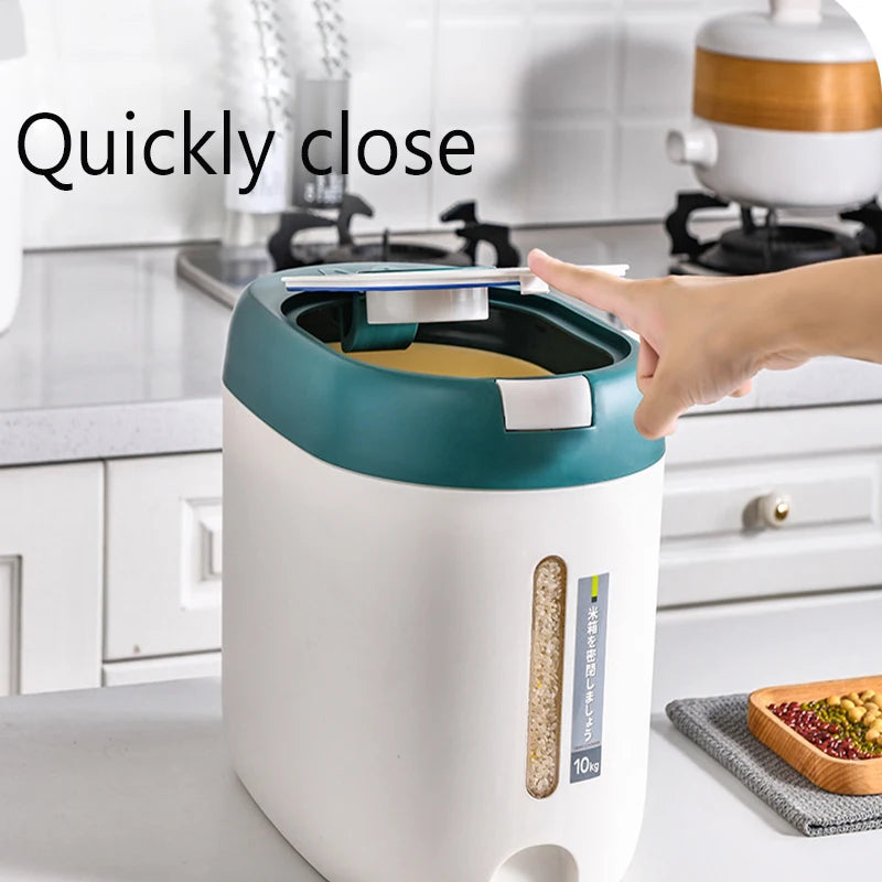 5KG/10KG Rice Dispenser Kitchen Organizer and Storage Container Home Box Cereal Jar Botes Cocina Almacenaje Alimentos