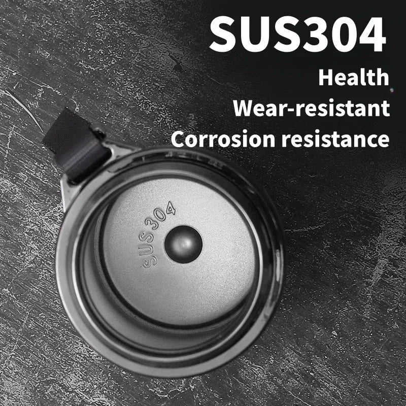 Stainless steel coffee thermos with temp gauge

