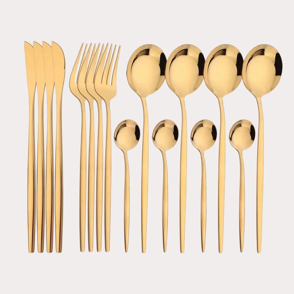 Tableware Mirror Dinner Black Cutlery Set