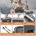 Electric Lunch Box Food Warmer: 100W Heated Lunch Box for Adults, 1.8L Portable Fast Heating Lunchbox Food Heater for Car, Truck, Work, Travel, Lonchera Elctrica Porttil 12/24V/110-230V