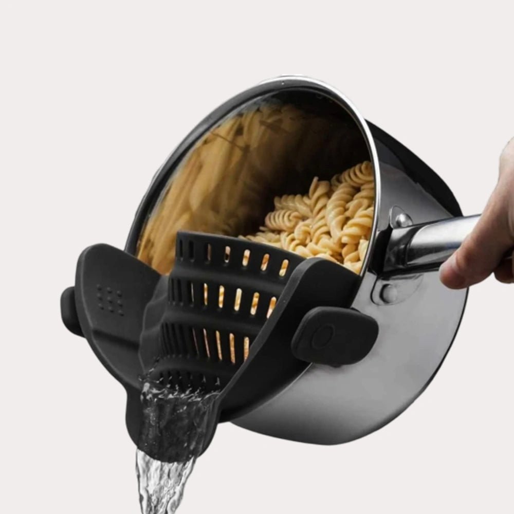 Adjustable Silicone Clip - On Strainer for Pots | Easy Draining & Spill - Free Cooking - CheffyCorner