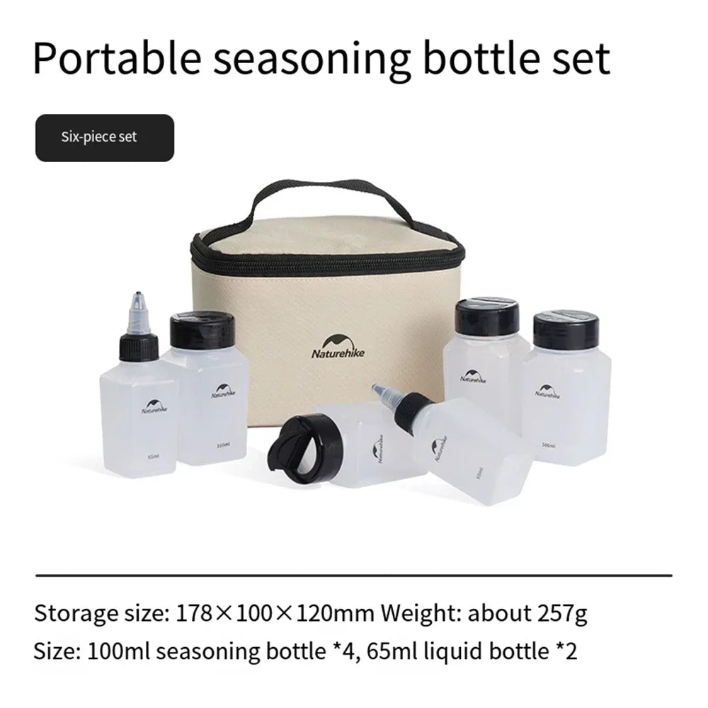Camping Accessories Outdoor BBQ Picnic 6/8 Pieces Set Seasoning Spice Storage Jars Set with Storage Bag - CheffyCorner