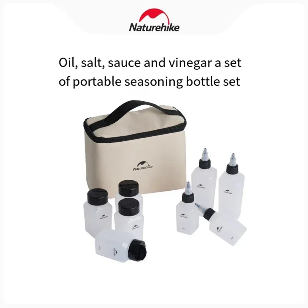 Camping Accessories Outdoor BBQ Picnic 6/8 Pieces Set Seasoning Spice Storage Jars Set with Storage Bag - CheffyCorner