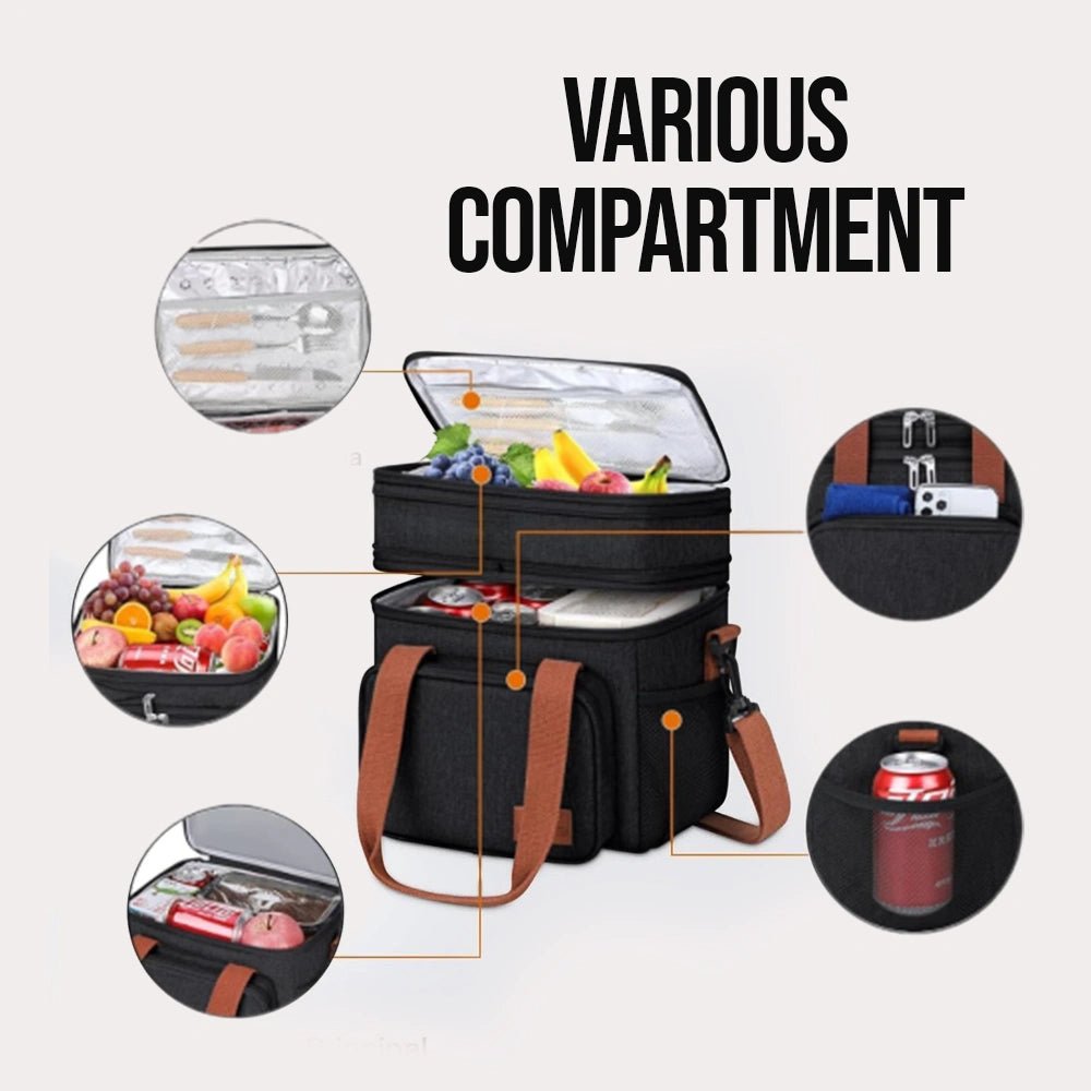 Double Layer Lunch Bag Large Capacity | Lunch Bags Leakproof for Men Women - CheffyCorner