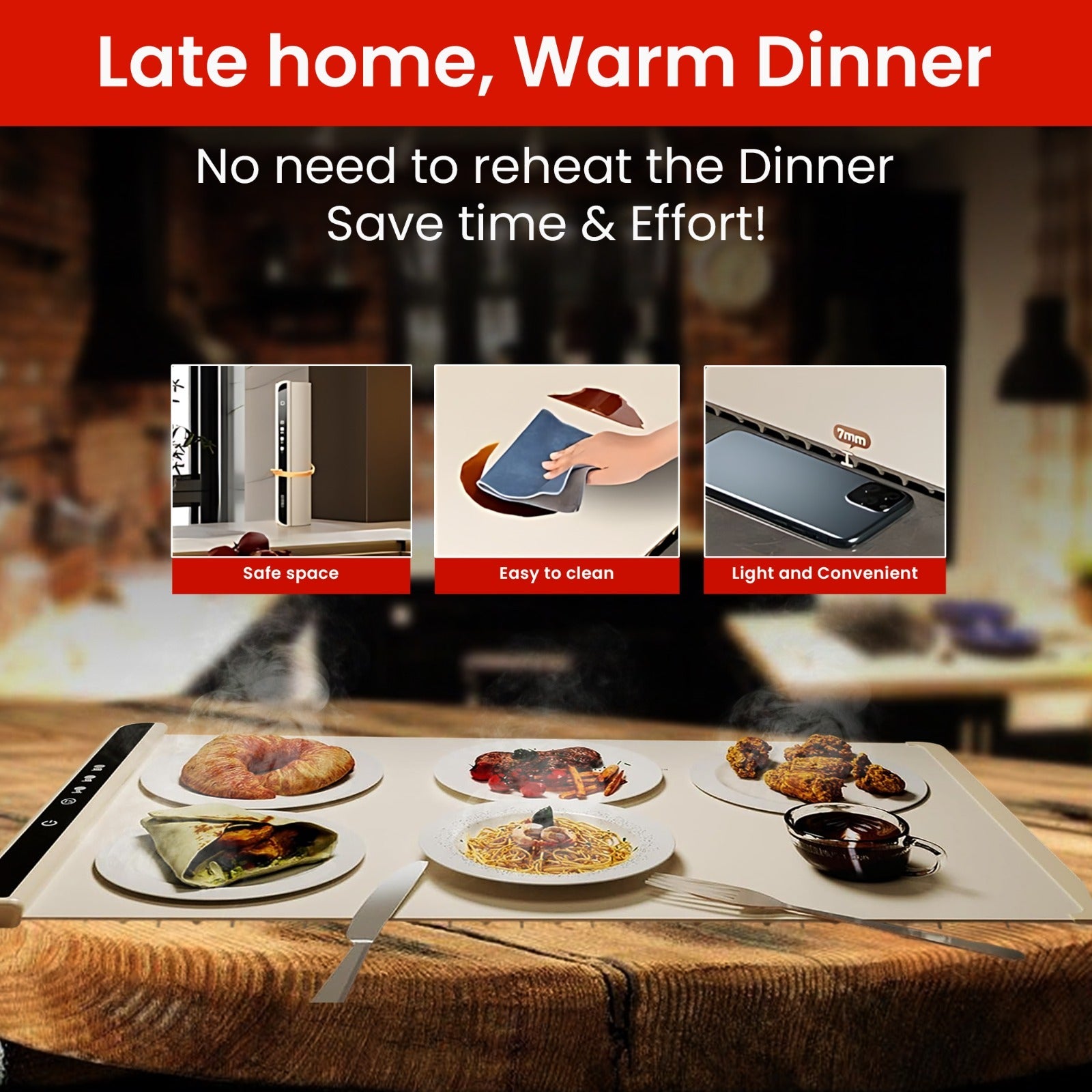 Electric Food Warming Tray | Keep Meals Hot | Adjustable Temperature - CheffyCorner