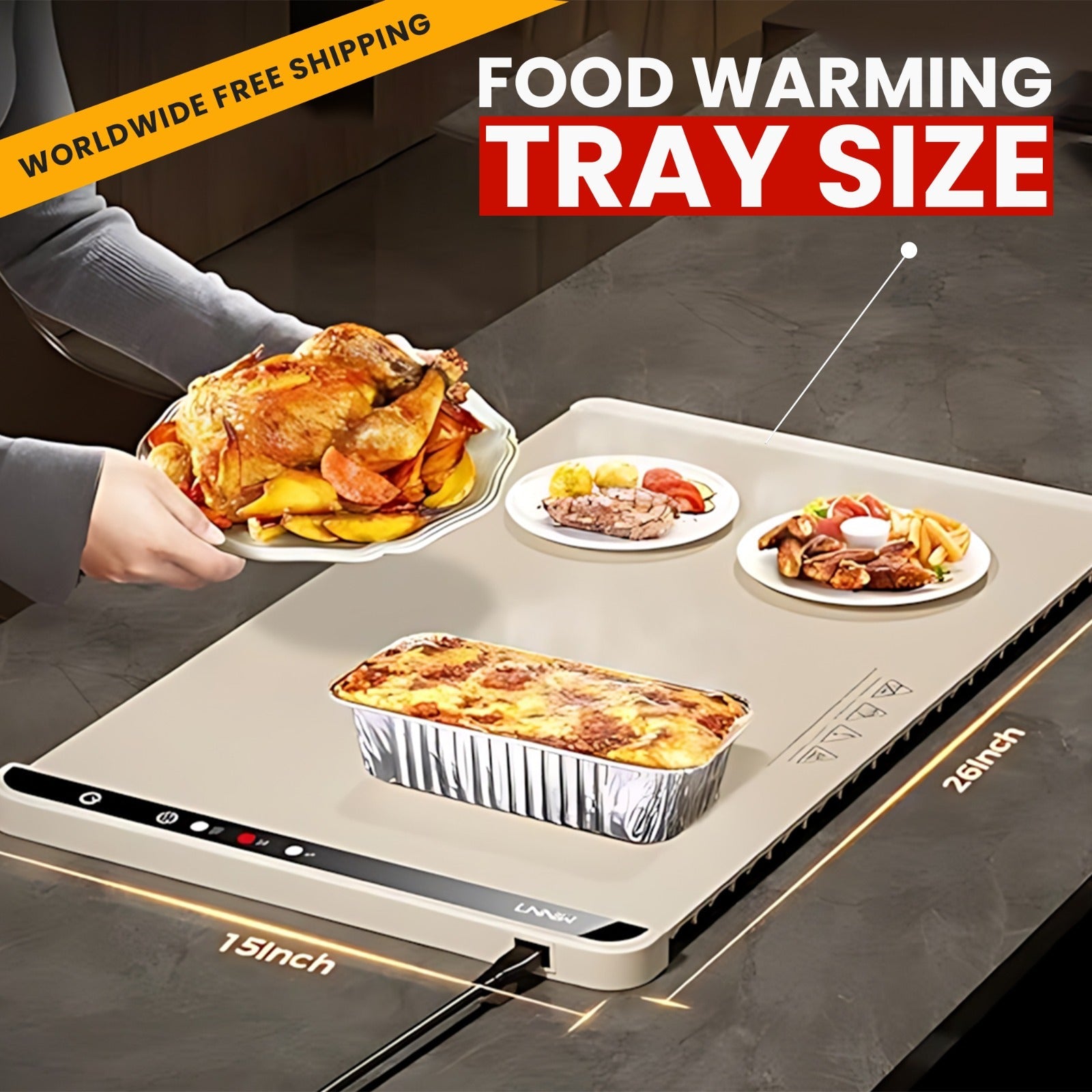 Electric Food Warming Tray | Keep Meals Hot | Adjustable Temperature - CheffyCorner