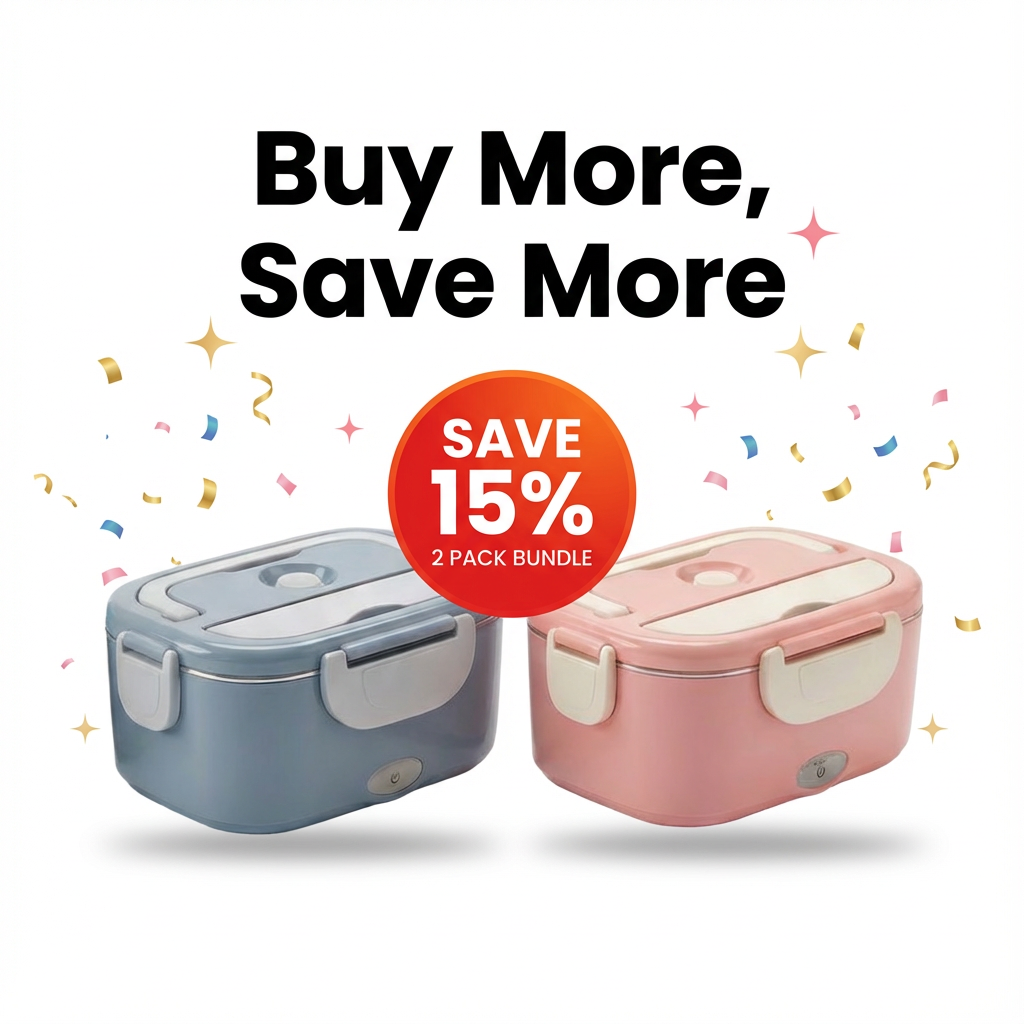 Portable Electric Lunch Box 1.5L — Built-In AU & UK Plug (No Adapter Needed)