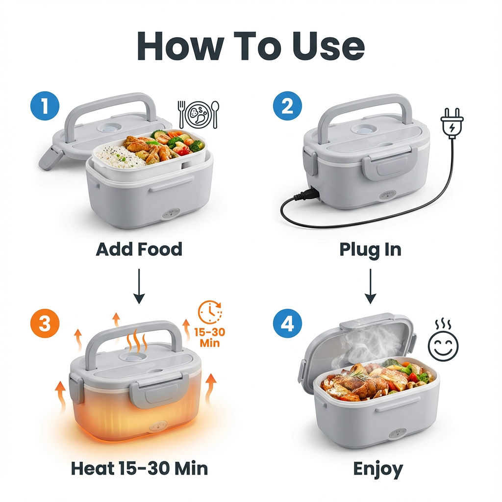 Portable Electric Lunch Box 1.5L — Built-In AU & UK Plug (No Adapter Needed)