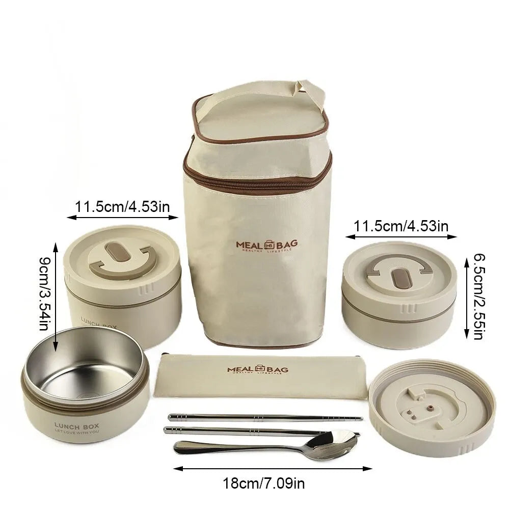 1400ml Portable Insulated Food Lunch Container Set | Thermal Lunch Box
