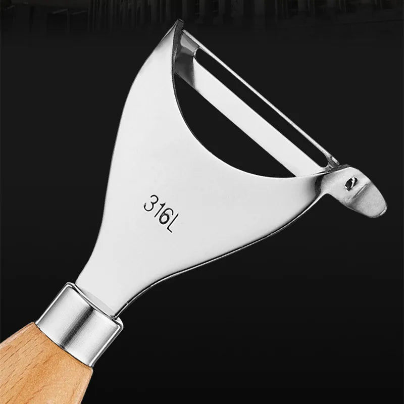 Kitchen 304 Stainless Steel Peeler Corn Kernel Separator with Wooden Handle Potato Cucumber Grater Home Life Helper Tools - CheffyCorner