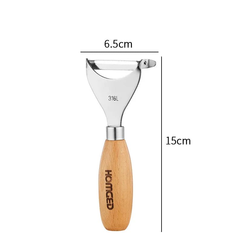 Kitchen 304 Stainless Steel Peeler Corn Kernel Separator with Wooden Handle Potato Cucumber Grater Home Life Helper Tools - CheffyCorner