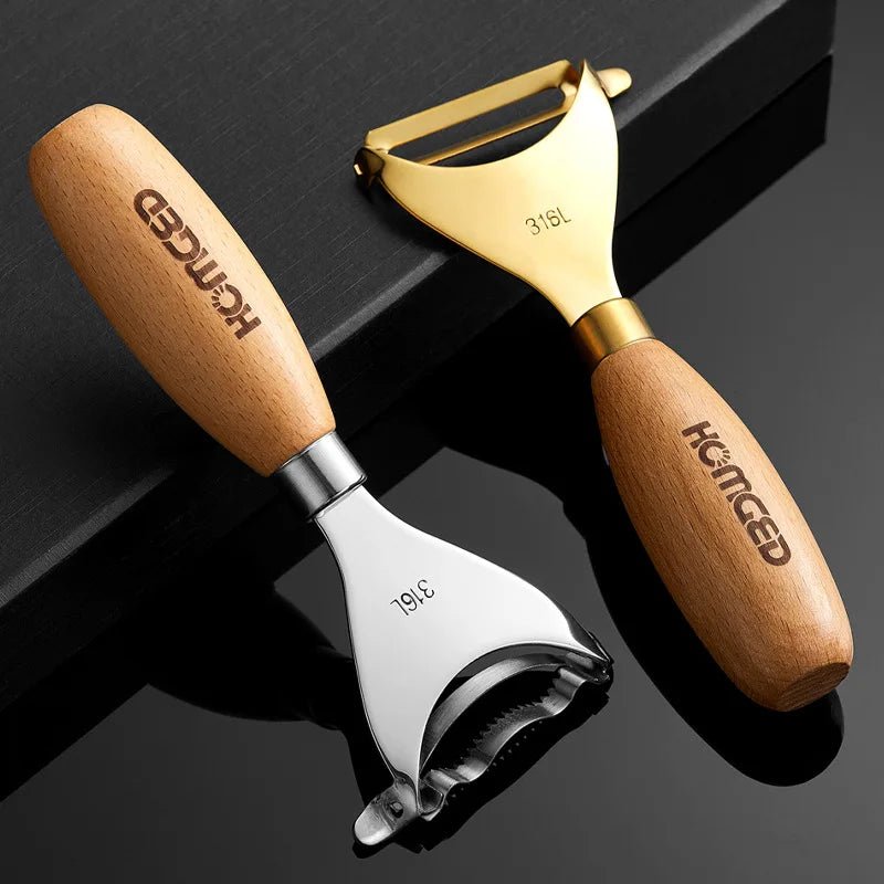 Kitchen 304 Stainless Steel Peeler Corn Kernel Separator with Wooden Handle Potato Cucumber Grater Home Life Helper Tools - CheffyCorner