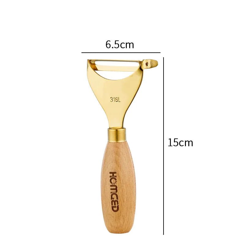 Kitchen 304 Stainless Steel Peeler Corn Kernel Separator with Wooden Handle Potato Cucumber Grater Home Life Helper Tools - CheffyCorner