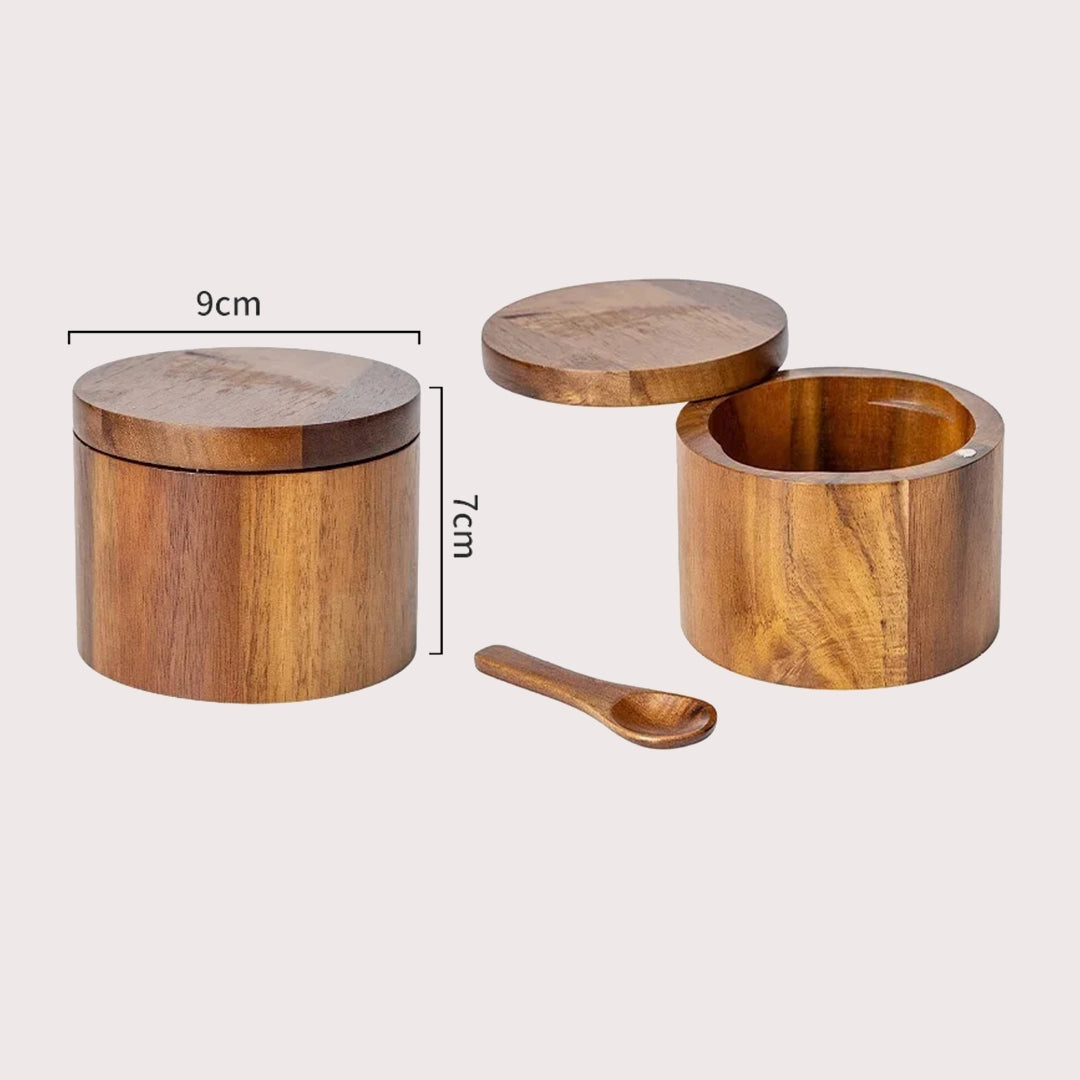 large capacity wooden spice jar set

