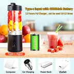 Mini Portable Blender Electric Fruit Juicer Smoothie Orange Fresh Juice Blender Multifunction Rechargeable Portable Juicer Mixer - CheffyCorner