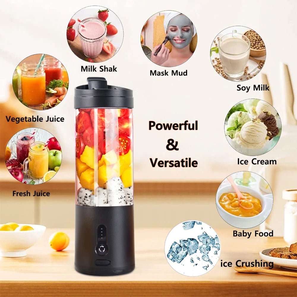 Mini Portable Blender Electric Fruit Juicer Smoothie Orange Fresh Juice Blender Multifunction Rechargeable Portable Juicer Mixer - CheffyCorner
