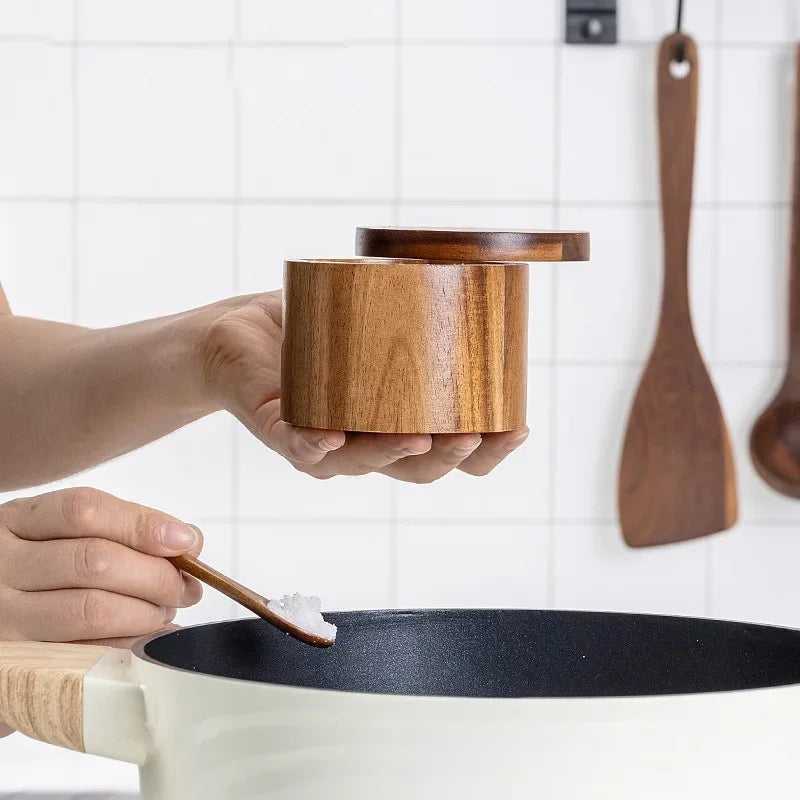natural wood salt and pepper shakers

