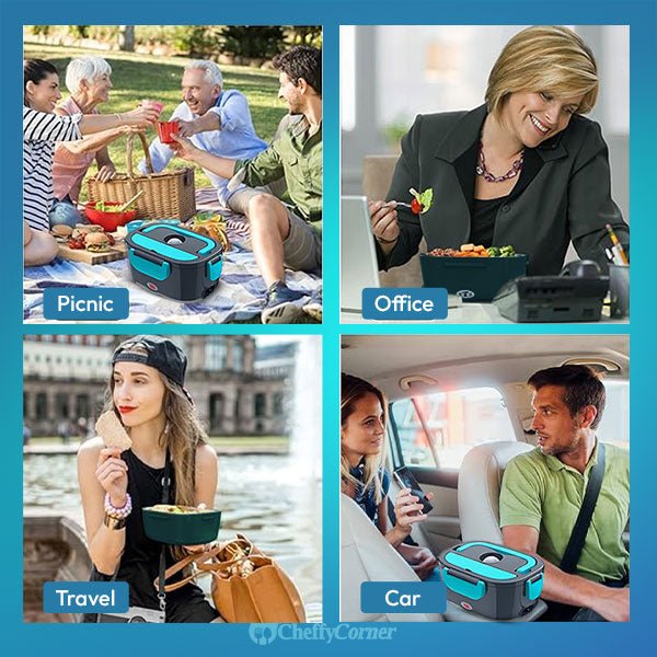 Portable Electric Lunch Box 1.5 L – Leak‑Proof Food Warmer for Car, Office, Travel - CheffyCorner