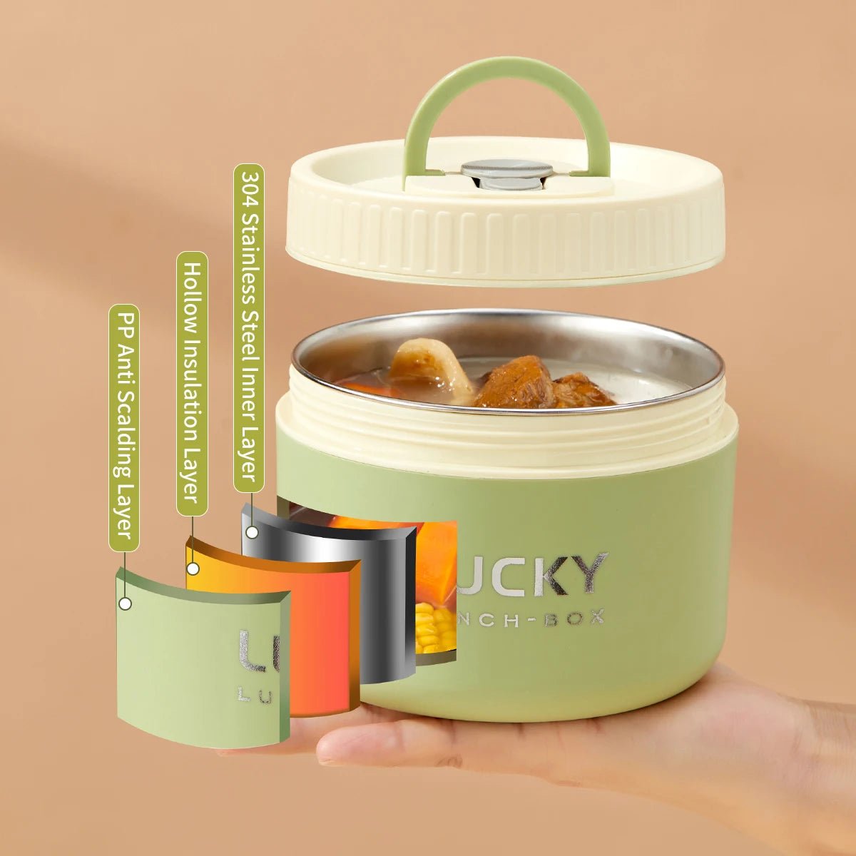 Portable Sealed Thermal Lunch Box for Kids Stackable Microwave 304 Stainless Steel Bento Box Insulated Food Container - CheffyCorner