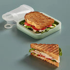 Portable Silicone Sandwich Toast Bento Box with Handle Food Container Snack Box Student Office Worker Lunch Box - CheffyCorner