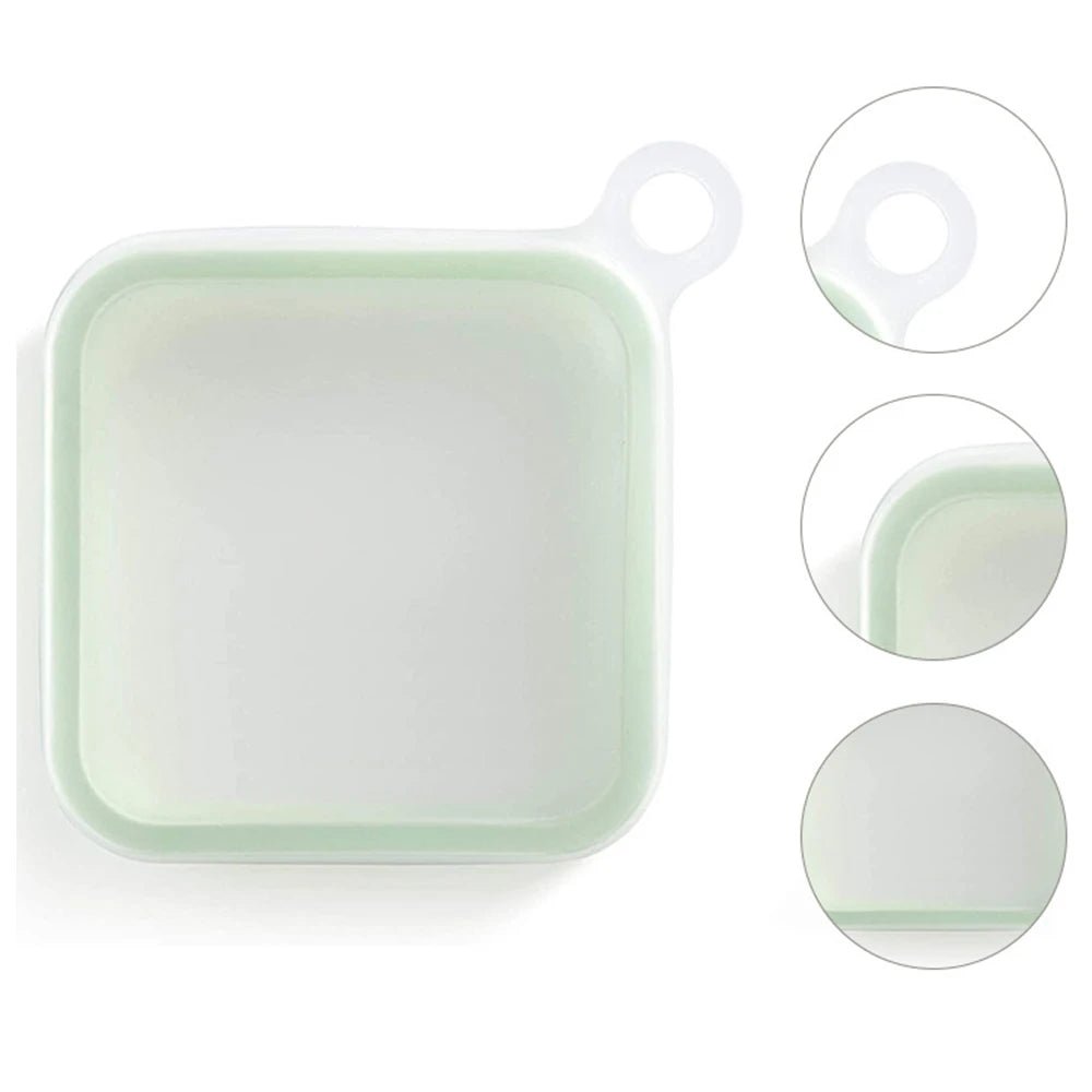 Portable Silicone Sandwich Toast Bento Box with Handle Food Container Snack Box Student Office Worker Lunch Box - CheffyCorner
